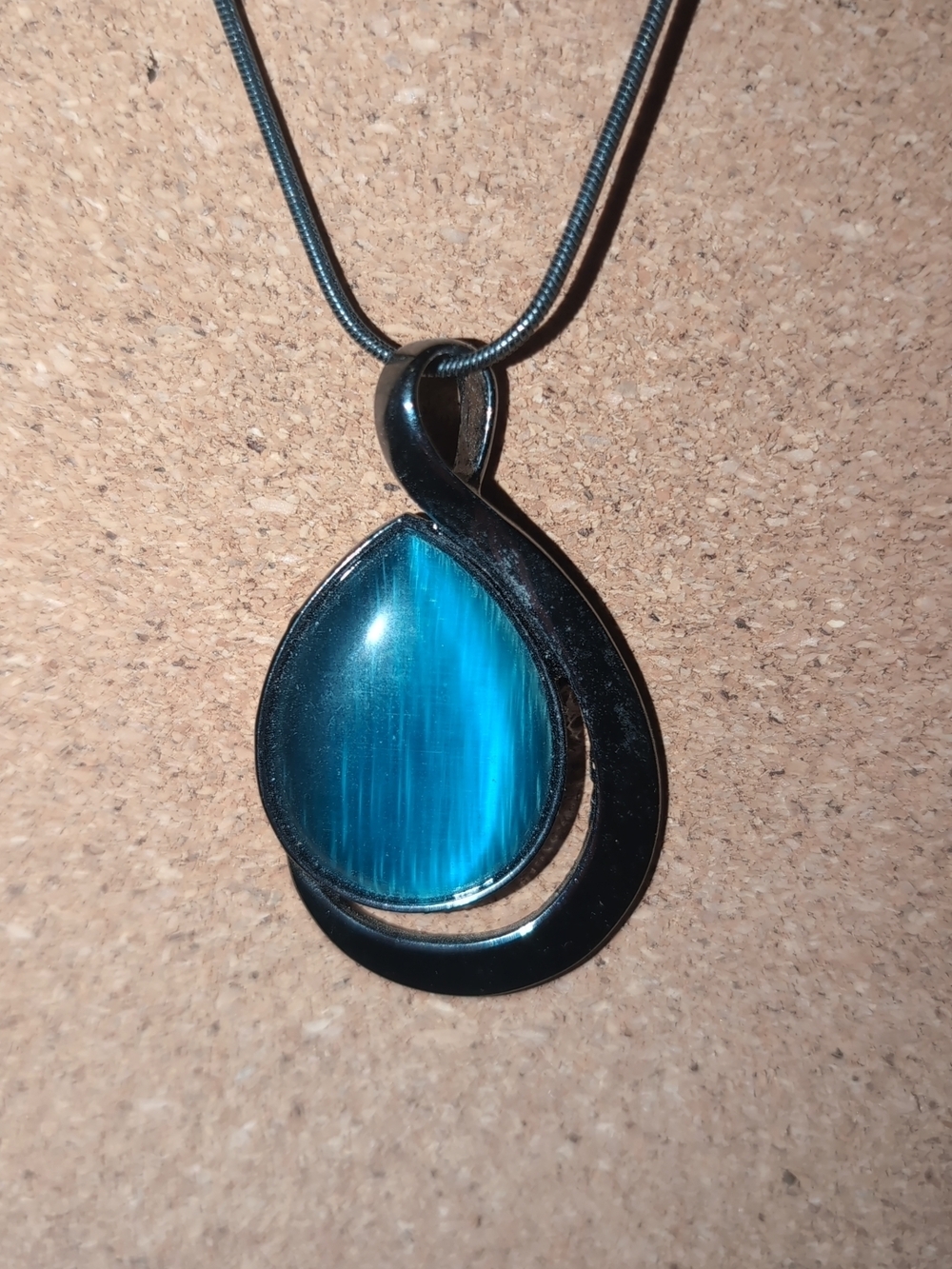 Blue Teardrop Pendant Necklace - Women's Jewelry